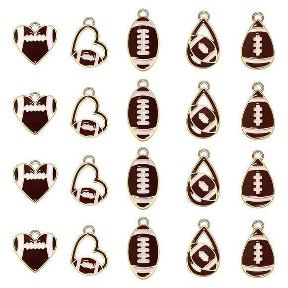 Jewelry - 8595 20PCS Sports Charms Enamel Basketball Baseball Pendant Charms